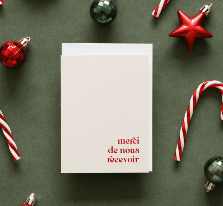 Boucle et Papier Carte de souhaits - Merci de nous recevoir