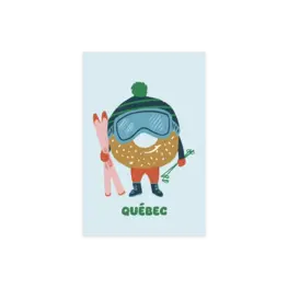 Boucle et Papier Carte postale - Bagel ski