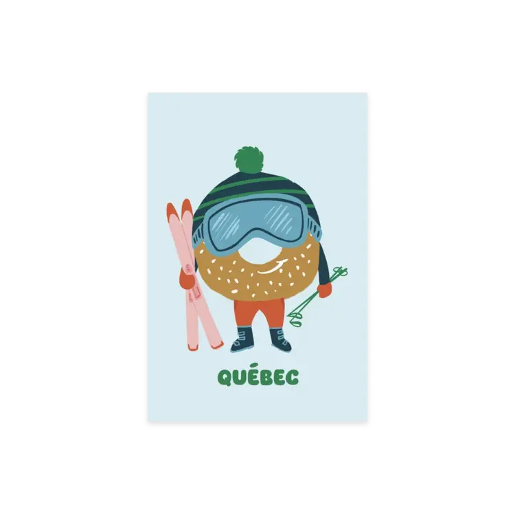 Boucle et Papier Carte postale - Bagel ski