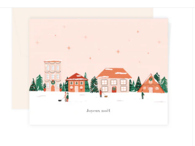 Paige &Willow Carte de souhaits - Village de Noël - Joyeux Noël
