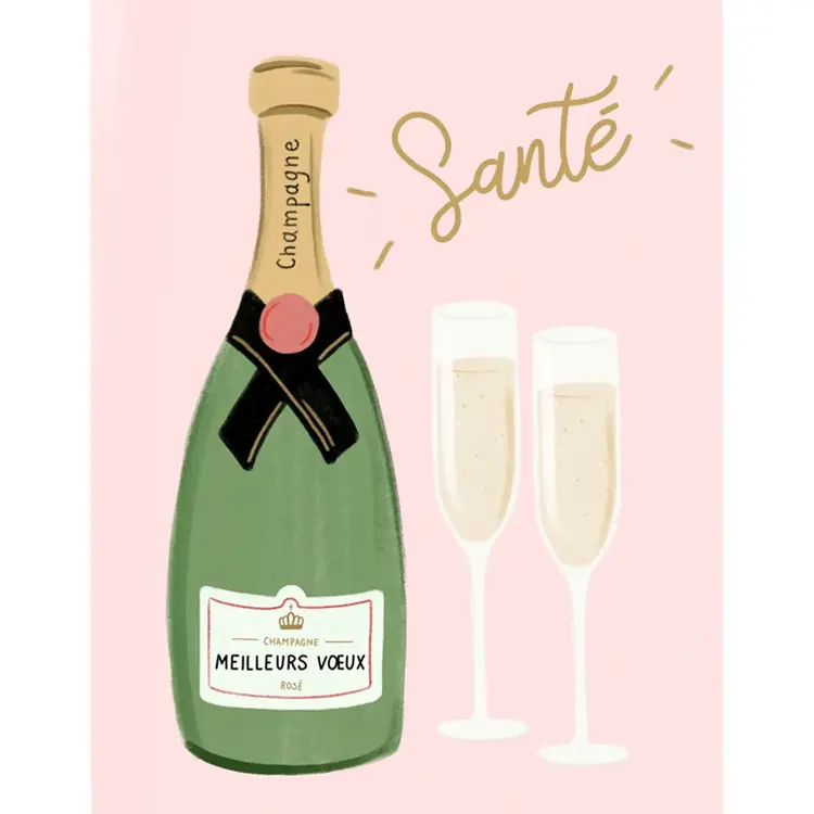 Paige &Willow Carte de souhaits - Santé Champagne