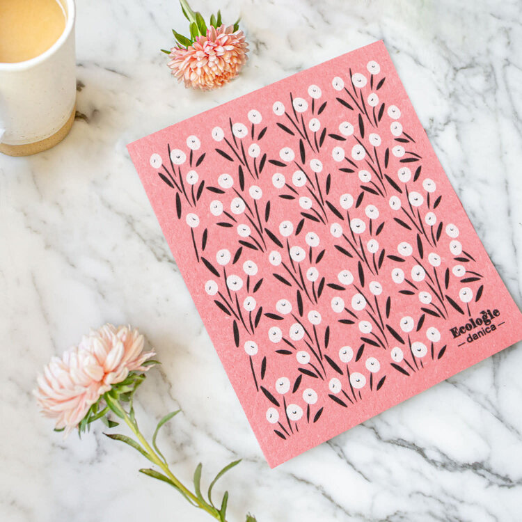 Danica Essuie-tout réutilisable - Bouquet fleurs roses