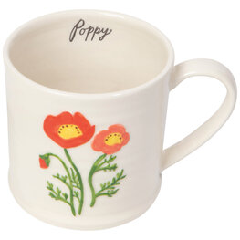 Tasse à relief - Coquelicot