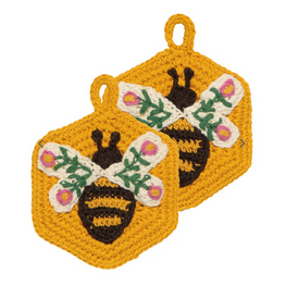 Danica Ensemble lavettes en crochet (2x) - Abeilles