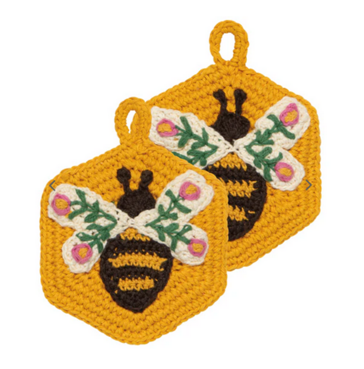 Danica Ensemble lavettes en crochet (2x) - Abeilles