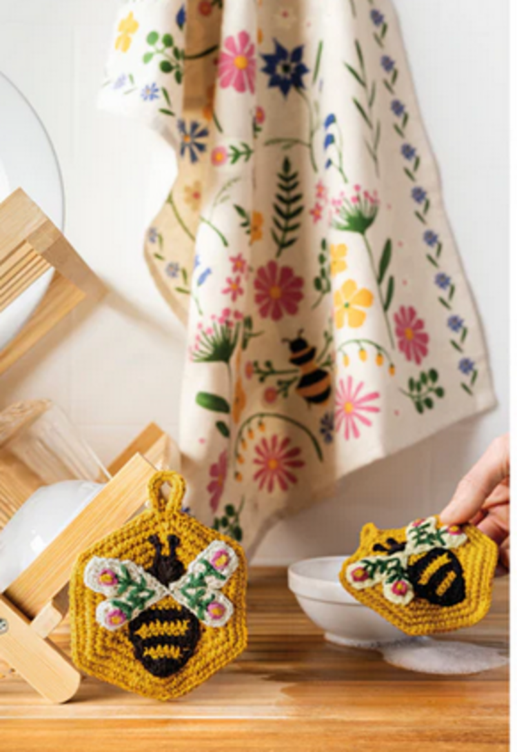 Danica Ensemble lavettes en crochet (2x) - Abeilles