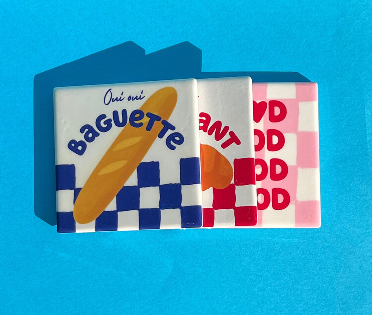 Atelier Pistache Sous-verre - Oui oui croissant