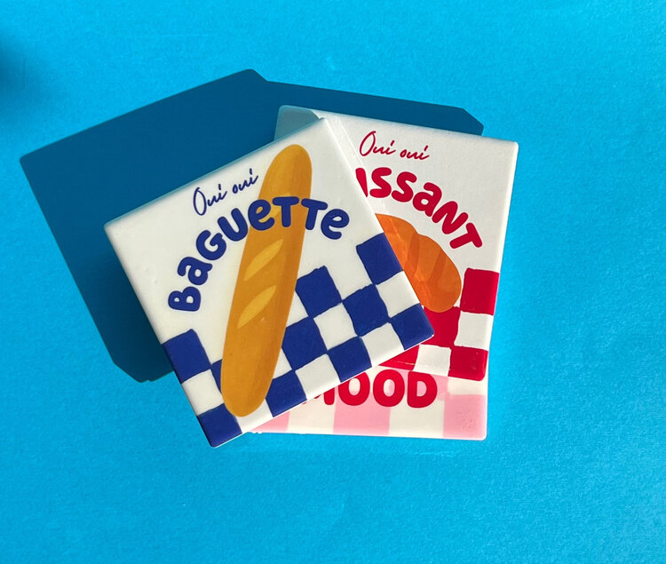 Atelier Pistache Sous-verre - Oui oui croissant