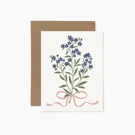 Joannie Houle Carte de souhaits - Fleurs et ruban rose