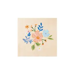 Bonjour Fête Serviettes de table - Florales Multicolores