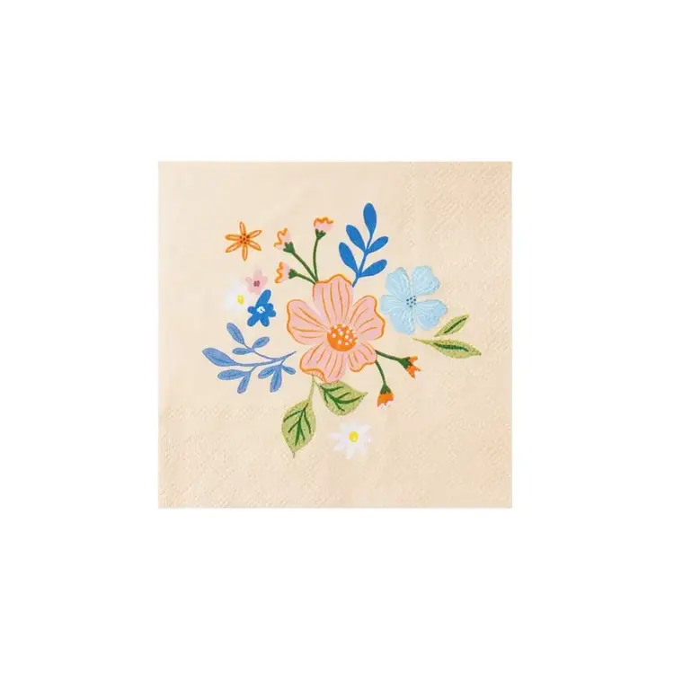 Bonjour Fête Serviettes de table - Florales Multicolores