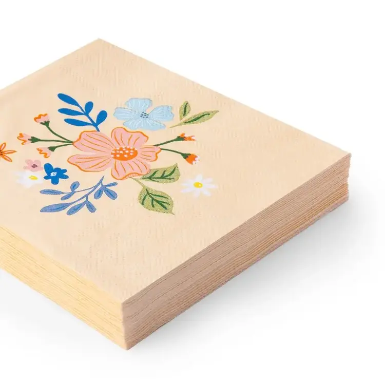 Bonjour Fête Serviettes de table - Florales Multicolores