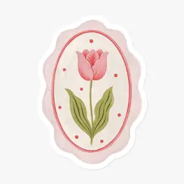 Marie-Lise Autocollant - Médaillon tulipe vintage