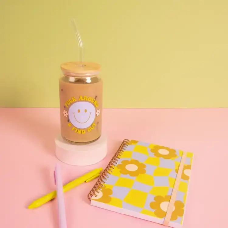 Talking out of turn Gobelet en verre avec couvercle et paille - Fuck Around And Find Out