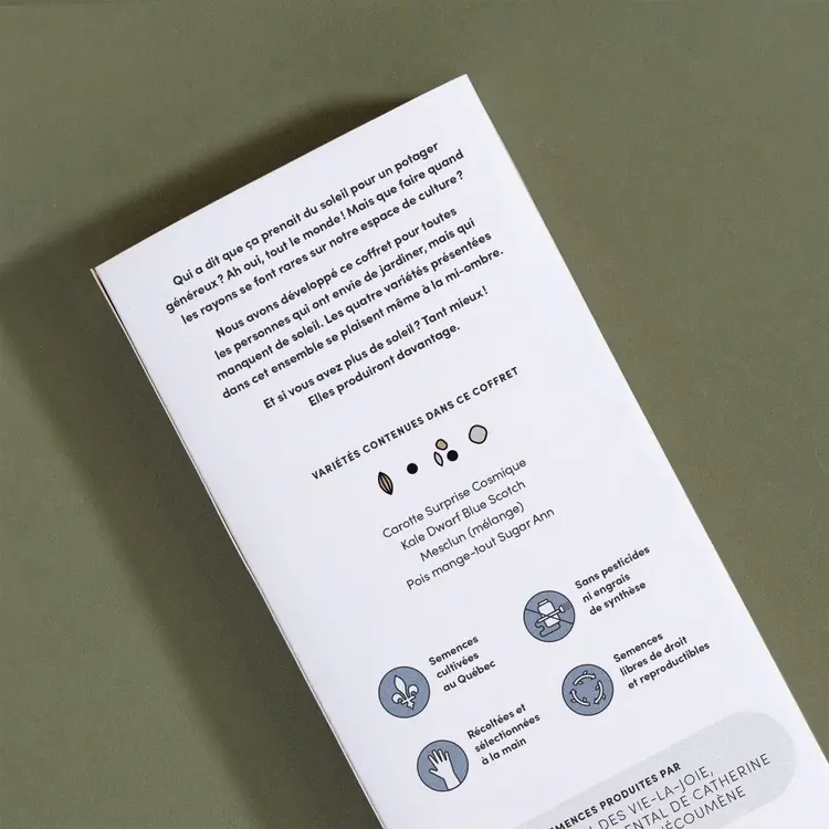 Le nutritionniste urbain Coffret de semences - Le potager de la mi-ombre