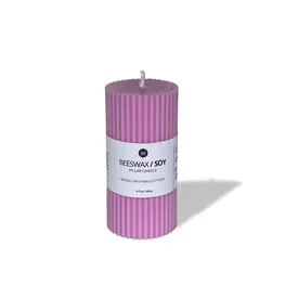 Ebb & Flow Bougie - Pilier en cire d’abeille et de soja - Fuchsia