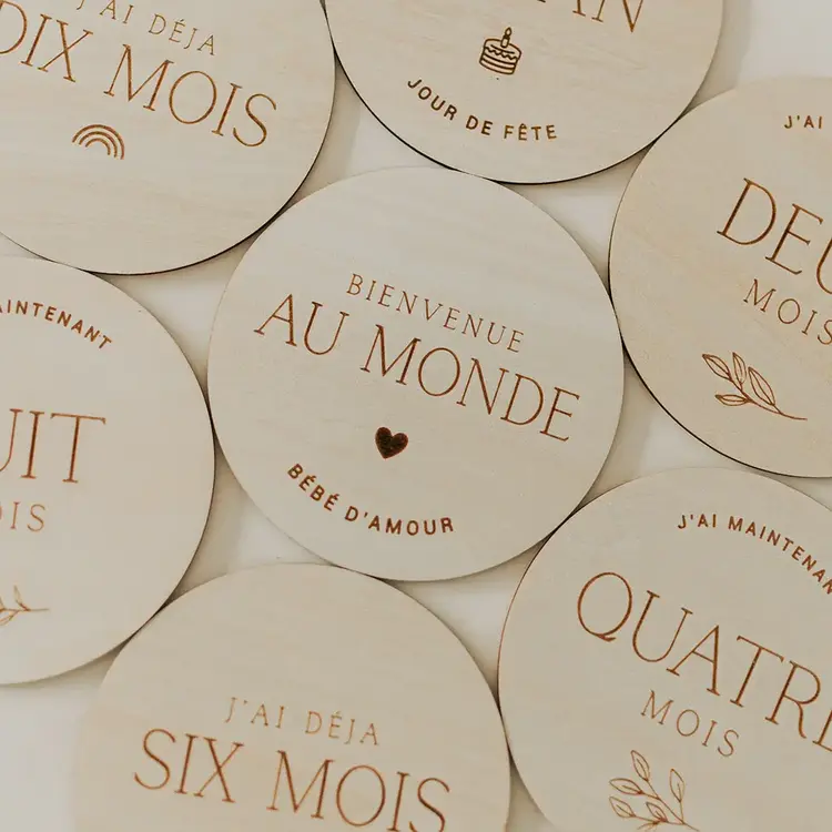 Le petit tableau noir Pastilles de bois - Fête bébé