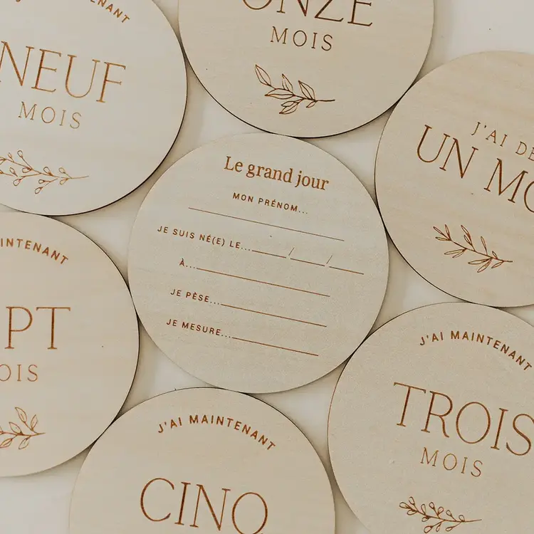 Le petit tableau noir Pastilles de bois - Fête bébé