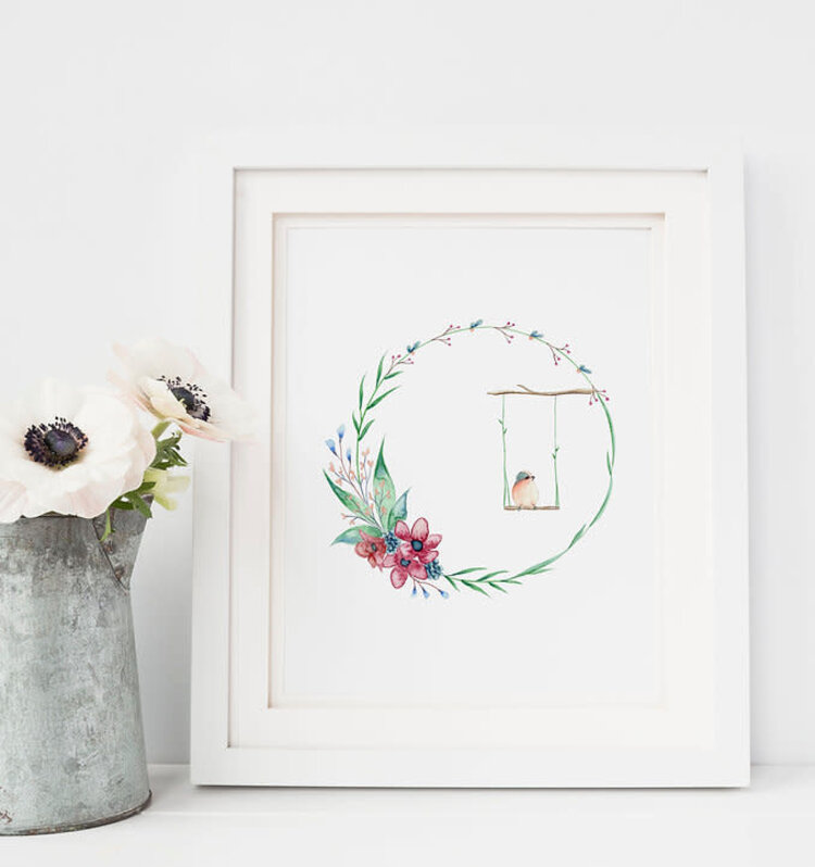 Hobeika Art Affiche 8 x 10 - Couronne Oiseau