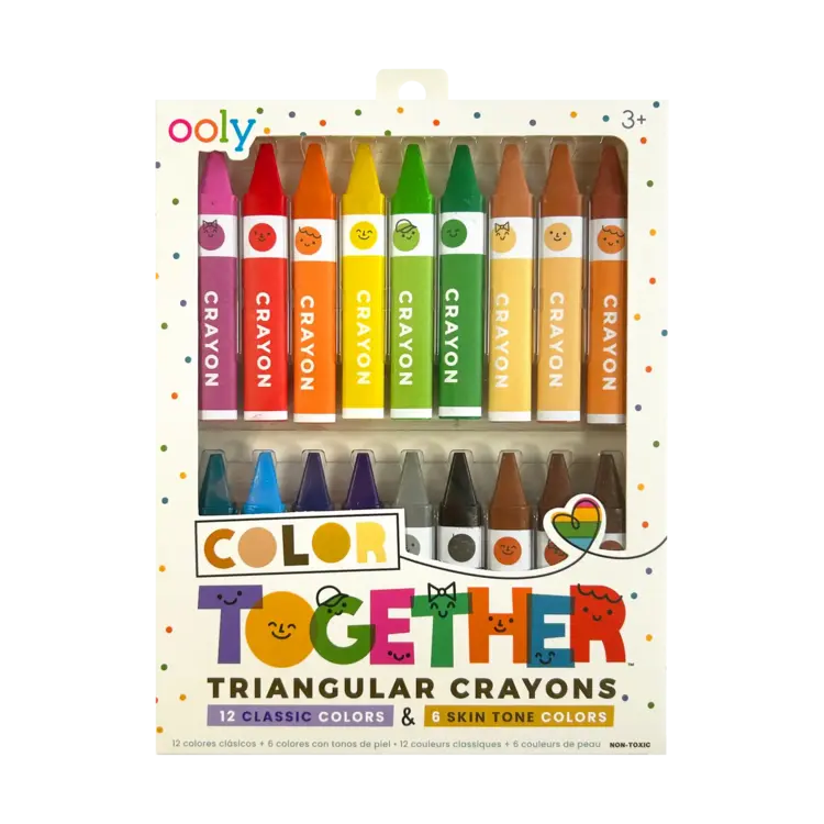 Ooly Crayons triangulaires  - Tous ensemble - Ensemble de 18