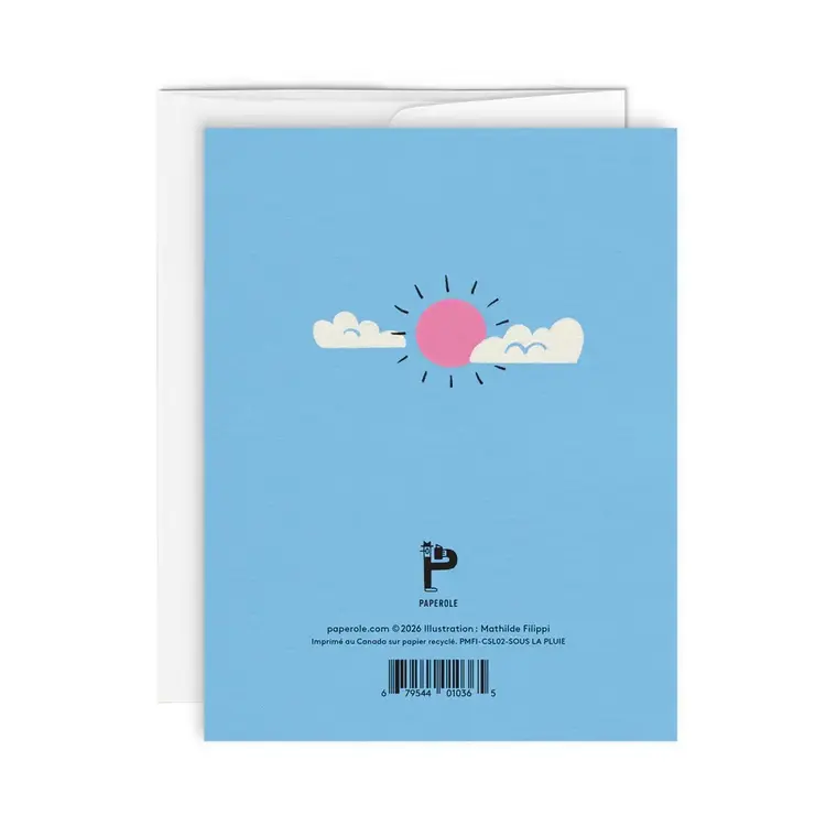 Paperole Carte de souhaits - SOUS LA PLUIE