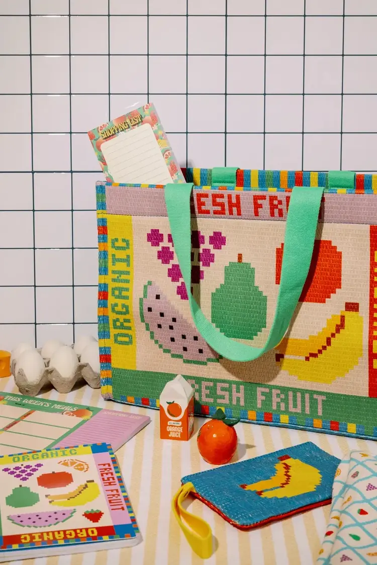 Ban.do Sac en rotin - Carreaux de fruits