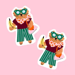 Anne-Julie Dudemaine Autocollant - Chat fashionista