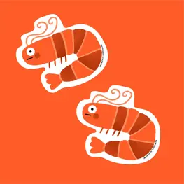 Anne-Julie Dudemaine Autocollant - Crevette