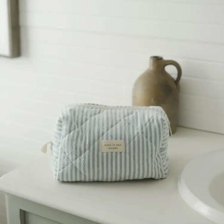 Dans le sac Grande pochette matelassée -  Rayé bleu