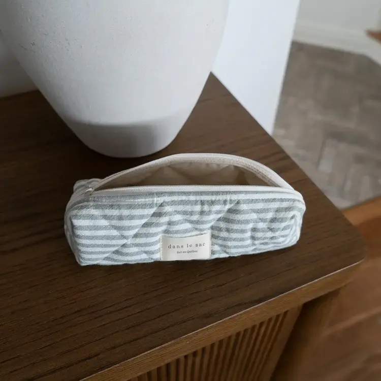 Dans le sac Étui à crayons -  Rayé sauge