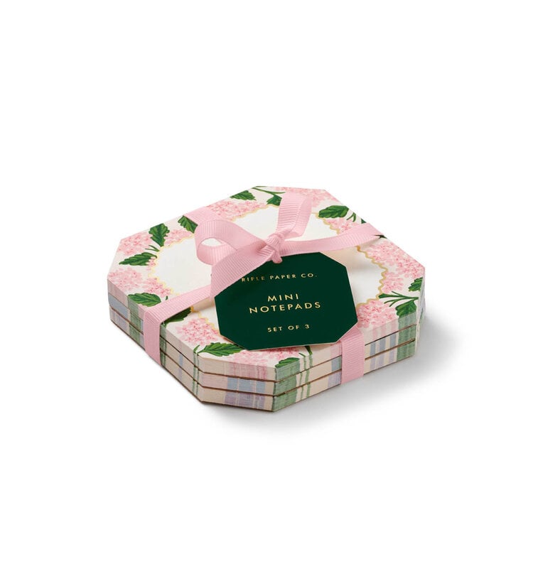 Rifle & co Trio de mini bloc-notes - Hydrangée rose