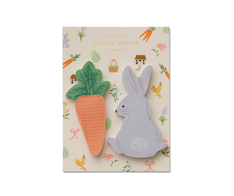 Rifle & co Bloc-notes autocollant - Lapin et carotte