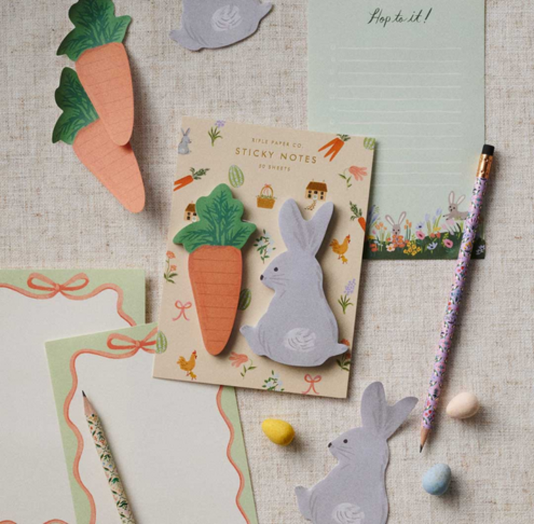 Rifle & co Bloc-notes autocollant - Lapin et carotte