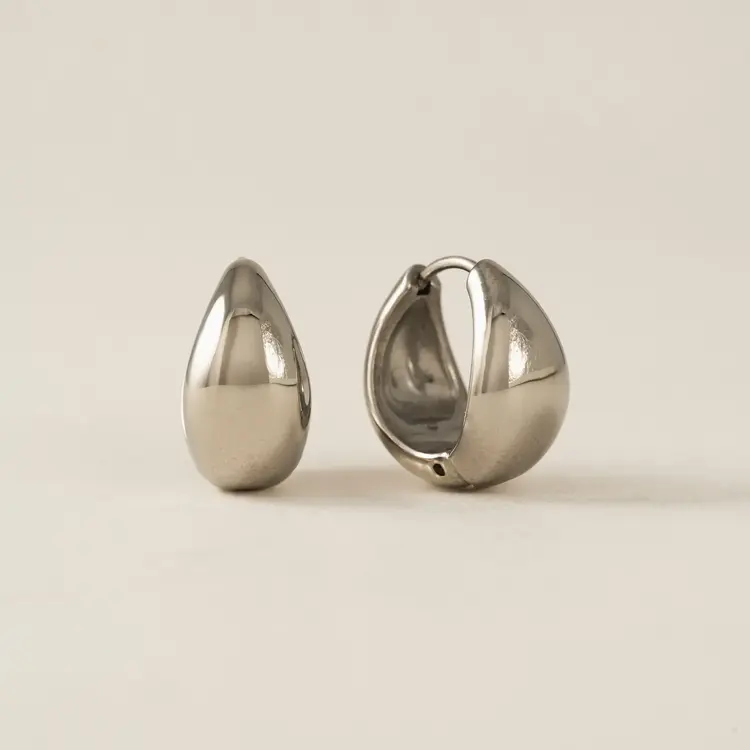 Lover's tempo Boucles d'oreilles - Oval Puff - Argent
