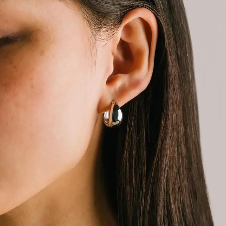 Lover's tempo Boucles d'oreilles - Oval Puff - Argent