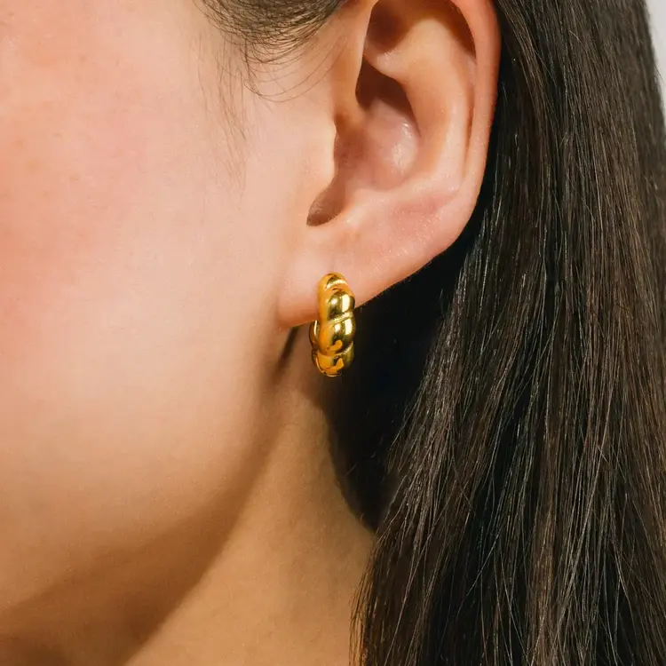 Lover's tempo Boucles d'oreilles - Croissant Puff - Or