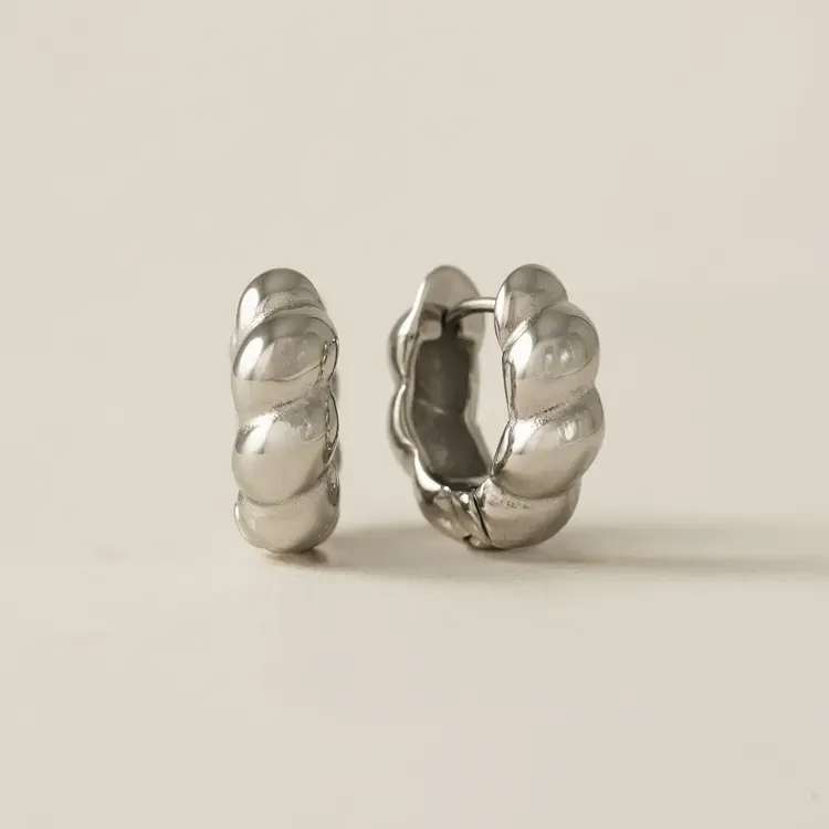 Lover's tempo Boucles d'oreilles - Croissant Puff - Argent