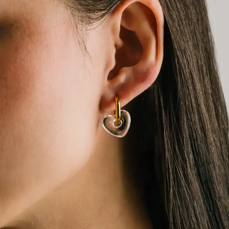 Lover's tempo Boucles d'oreilles - Cœur Corazón - Transparent