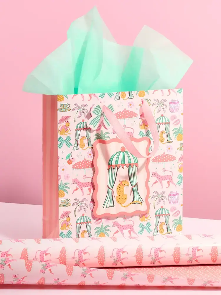 Studio Oh! Grand sac cadeau - Défilé de léopards