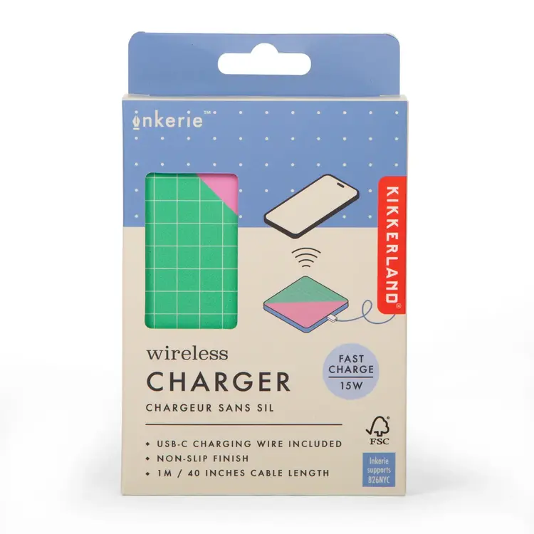 Kikkerland Chargeur sans fil - Bloc de couleurs