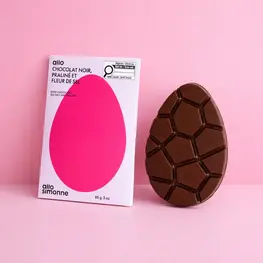 Allo Simonne Tablette en oeuf fourrée au chocolat - Praliné et Fleur de sel