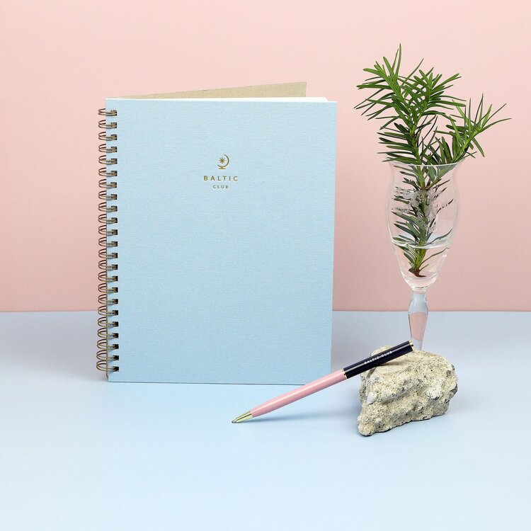 Baltic Club Cahier à spirale en tissu - Bleu cendré