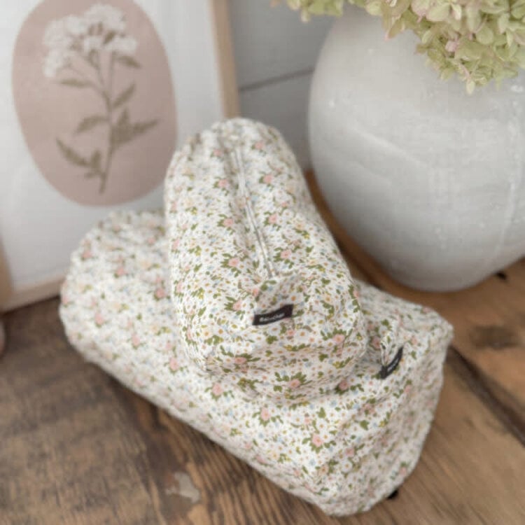 Baluchon Sac à cosmétique cylindrique - Petit - Fleuri