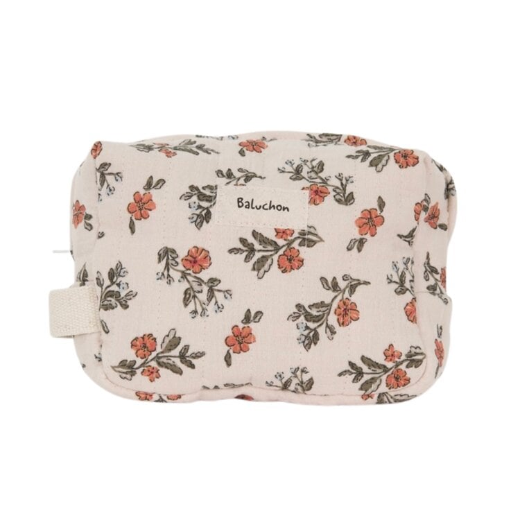 Baluchon Sac à cosmétique - Fleur corail