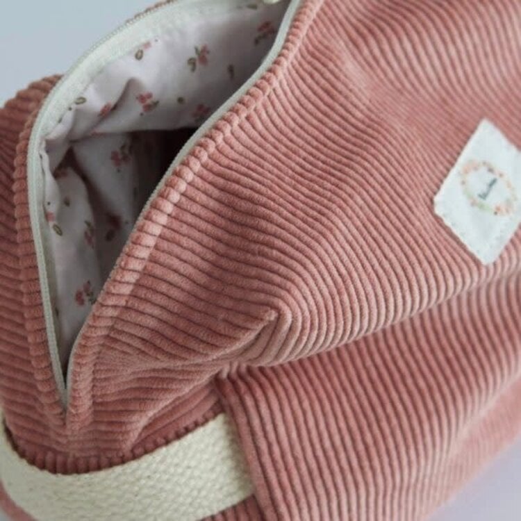 Baluchon Sac à cosmétique - Moyen - Corduroy rose