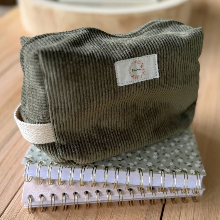 Baluchon Sac à cosmétique - Moyen - Corduroy vert
