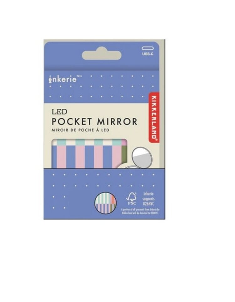 Kikkerland Miroir de poche à DEL - Géométrique