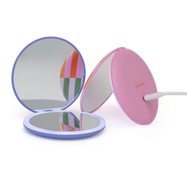 Kikkerland Miroir de poche à DEL - Géométrique