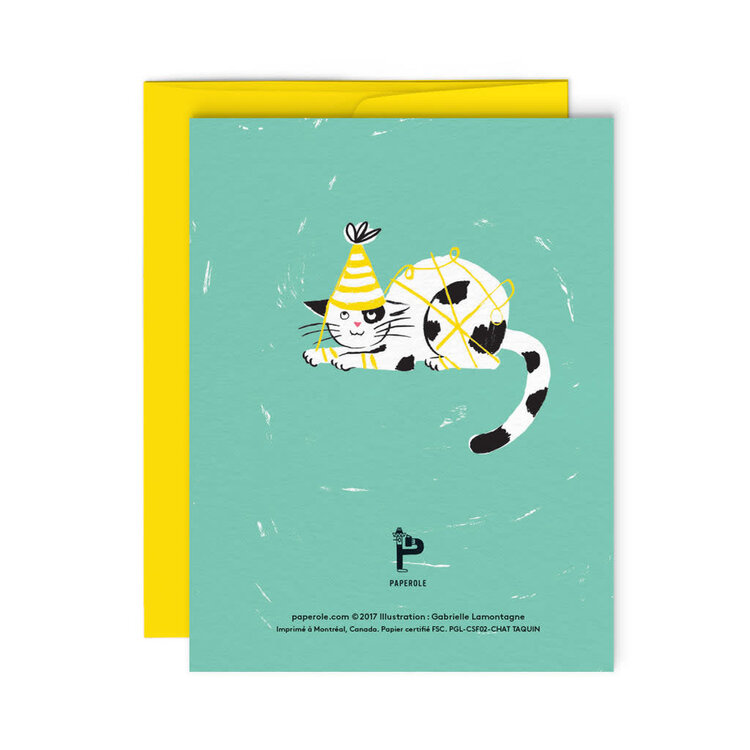 Paperole Carte de souhaits -  CHAT TAQUIN