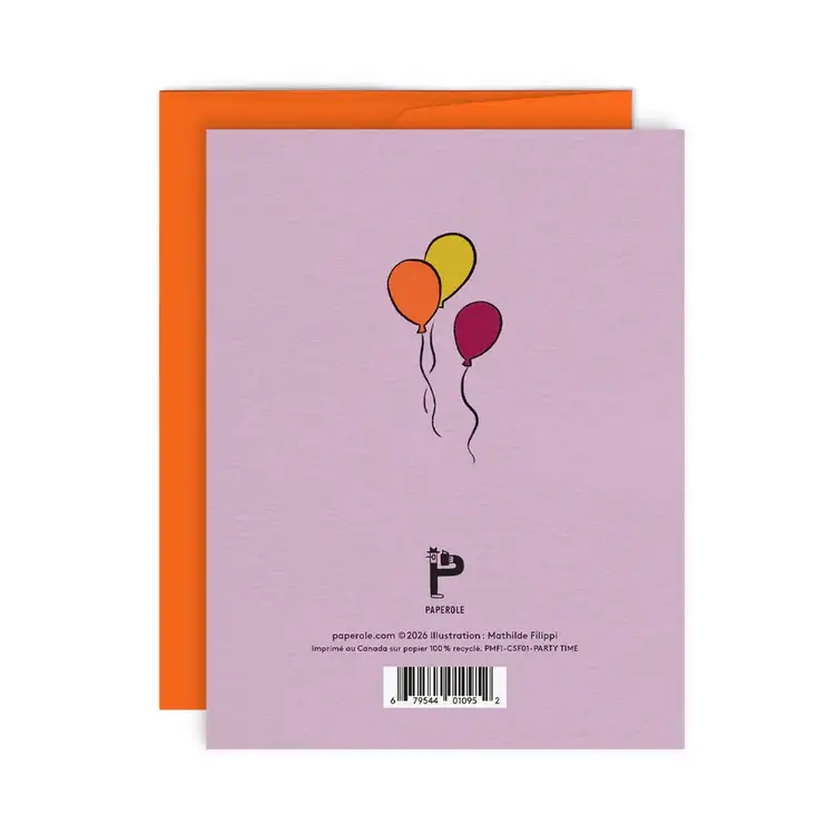 Paperole Carte de souhaits - PARTY TIME